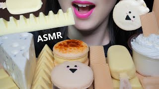 ASMR 하얀색 디저트 : 매그넘 화이트, 토블론 화이트 초콜릿, 톰과제리 화이트 치즈케이크 WHITE DESSERTS & CHOCOLATE 白いデザート, チョコレート咀嚼音