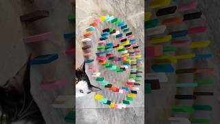 😻🌈🎉Super satisfying fun domino with cat,cat funny video,asmr satisfying video,asmr, domino spiral