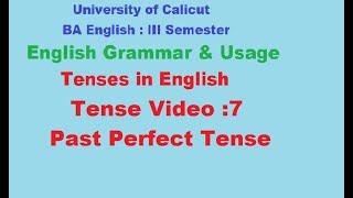 A01/TRANSACTIONS/Tense Video 7/Past Perfect Tense