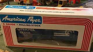 A product review on a 1980s Lionel American flyer s gauge conrail sliding door boxcar