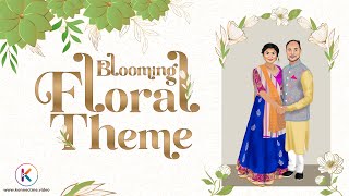 Royal Floral Caricature Wedding Invitation | Indian Wedding Video Invite | Caricature Wedding Invite