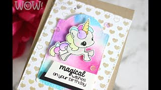 Wow Embossing Powder with Pink & Main Unicorn Card