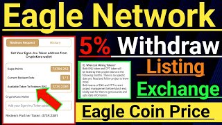 Eagle Network Full Withdrawal प्रॉसेस।Egon Coin listing exchange।Eagle Coin Price Prediction। #Eagle