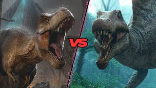 T. Rex vs. Spinosaurus Fight - Jurassic World Evolution 2 Gameplay!