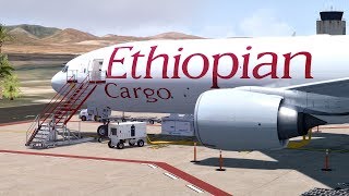 [P3Dv4] Ethiopian Cargo 777F | Fuerteventura - Lagos | #WorldTour2018 | 19th Leg