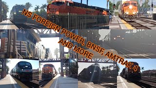 Railfanning at Fullerton on 7/20/2024 with NS foreign power, Amtrak Southwest chief 4 and more!!!