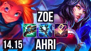 ZOE vs AHRI (MID) | 18/1/6, Legendary, 800+ games, 42k DMG | BR Master | 14.15