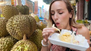 FIRST TIME trying DURIAN fruit! (Bangkok, Thailand)