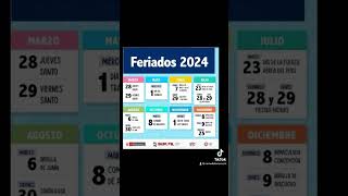 🗓️ Estos son los días feriados 2024.📌 #shortvideo #viral