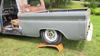 Doing muffler work on 65 Chevy C10