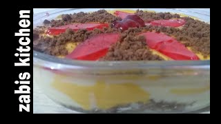 Mango with cream custard😋|New Creamy Custard Recipe|How to make custard|zabis kitchen