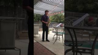 Daniel Dirks, our nephew, playing the sax for us