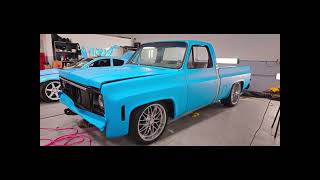 Chevy c10 aura Miami blue wrapped