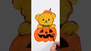 Halloween Puppy Painting! Art for Kids  #shorts #painting #art