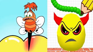 Draw To Smash (Puzzle Games) vs Help Monster 2 Tricky Puzzle - Satisfying ASMR Gameplay All Levels