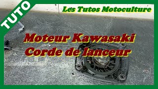 Moteur Kawasaki : Remplacement corde lanceur ( tension ressort )