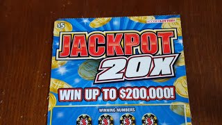 Jackpot 20X Indiana Hoosier Lottery Scratch Off