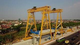 U shape Beam launcher and gantry crane for Jakarta LRT metro bridge