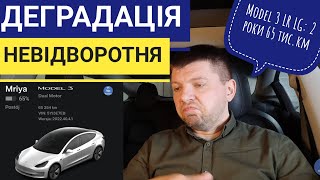 Tesla Модель 3 LR: деградація батареї LG E5D 75.5 кВт*г після 65 тис.км і 2 років експлуатації