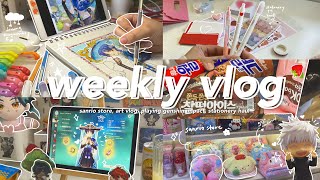 weekly vlog 💌 stationerypal haul, going out, playing genshin impact, drawing