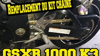 [TUTO HD 1080 FR] Remplacement du kit chaine GSXR 1000 K3 - GIXXER