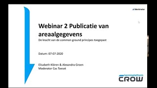 Webinar 2: Publicatie van areaalgegevens