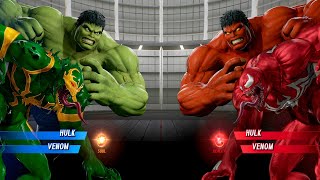 Venom & Hulk (Green) vs. Venom & Hulk (Red) Fight | Marvel vs Capcom Infinite PS4 Gameplay