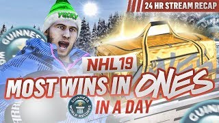 100 DIAMOND WINS IN 24 HOURS?! *WORLD RECORD* | NHL 19 Ones