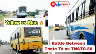 Rattle Between Tnstc tirunelveli VS Tnstc Madurai on highways 🔥😍 | tnstc yellow bus | #premiere