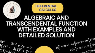 ENGINEERING BOARD EXAM REVIEW: WHAT IS ALGEBRAIC AND TRANSCENDENTAL FUNCTION DIFFERENTIAL CALCULUS?