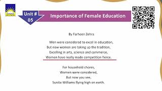 Lecture on English Hifz Level C - Chapter 5 "Importance of Female Education"