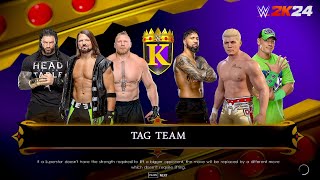 Roman Reigns,,Brock Lesnar,,Aj Styles VS Cody Rhodes,Jhon cena,,Jey Uso Six Man Tag Team Match..