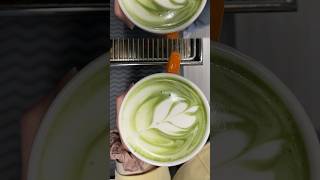 matcha latte art #matcha #matchalatte #matchapowder #matchadrink #latte #greentea #latteart