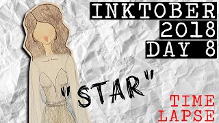 TIME-LAPSE Inktober 2018 Day 8 "Star" // Demi Bo Bemi