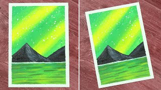 EASY AURORA NIGHT SKY ACRYLIC PAINTING FOR BEGINNERS | STEP-BY-STEP TUTORIAL | ARTz #63