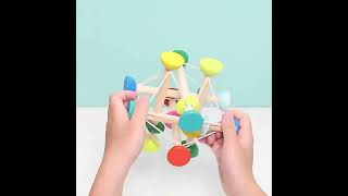 Sensory Toy Creative Bouncy Ball Wooden Elastic Ball Grip Squeeze Training Sensory Decompression Toy