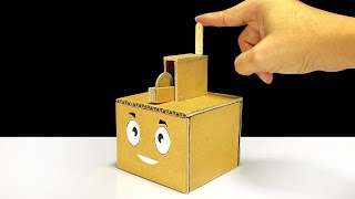 Piggy bank press coin to box From Cardboard  [105]  | ออมสินกดเหรียญลงกล่อง