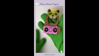 Party Animal Magnet #pictureframe #kidscraft #magnetcreative