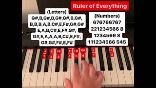 Ruler of Everything piano tutorial (letters and numbers)