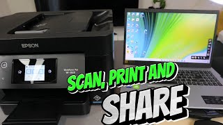 How To SCAN To Computer With EPSON PRINTER PRINT AND SHARE TO EMAIL