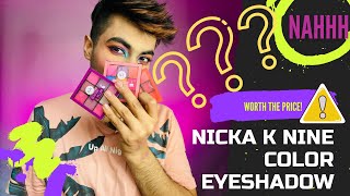 Nicka K Nine Color Eyeshadow Palette review /first time try on .