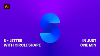 S Letter With Circle Shape in Adobe Illustrator CC 2021#shorts