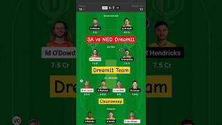 SA vs NED Dream11 Prediction 🔥 आज का मैच कौन जीतेगा 😱😱 #shorts #viral