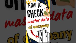 How to  check master data of company | master data | company | #shorts #vira #masterdata #company