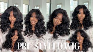 Effortless Curtain bangs & Big body waves Wig perfect for fall. Simple install  Ft. Sunbella Hair