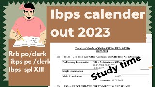 Ibps calendar out 2023