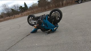 Cbr600rr is Upside Down in the Lot