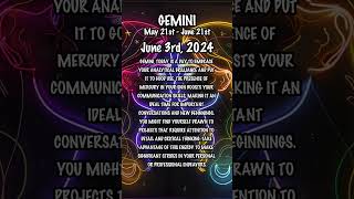 June 3rd, 2024 #GeminiHoroscope #dailyhoroscope  #dailyastrologyhoroscope #zodiac  #zodiacuniverse