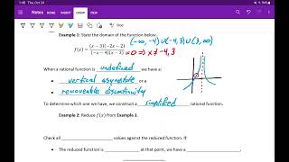 Calculating Asymptotes & the Domain of Rational Functions