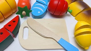 Satisfying Video |  Wooden Fruits and Vegetables Cutting ASMR